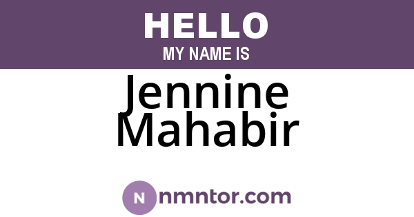 Jennine Mahabir