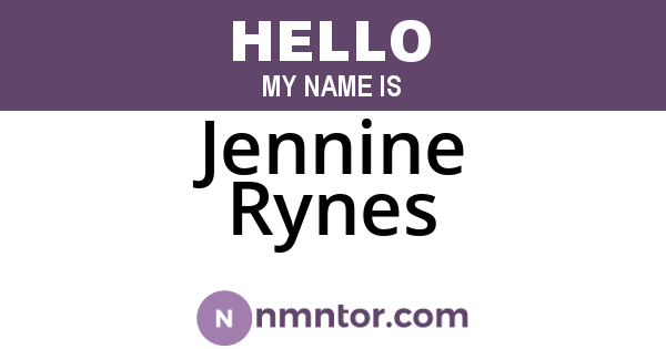 Jennine Rynes
