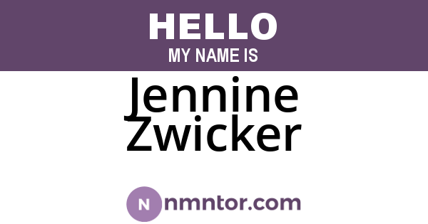 Jennine Zwicker