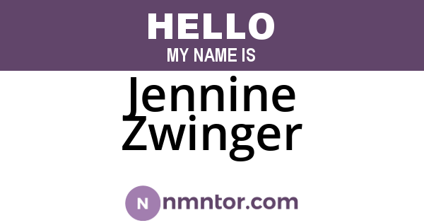 Jennine Zwinger