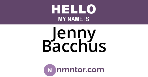 Jenny Bacchus