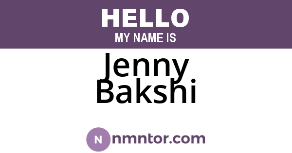 Jenny Bakshi