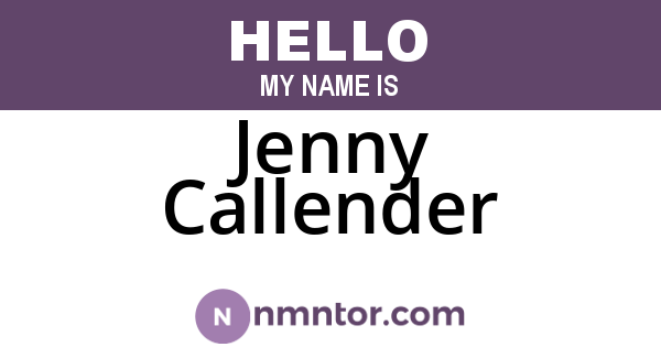 Jenny Callender