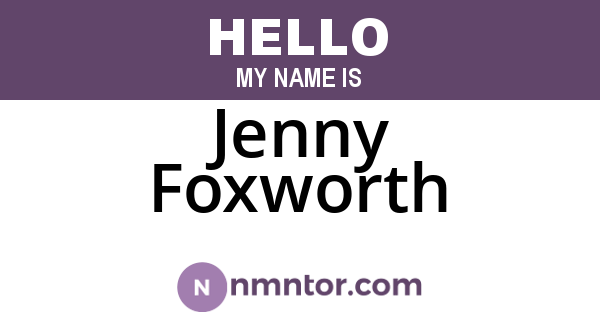 Jenny Foxworth
