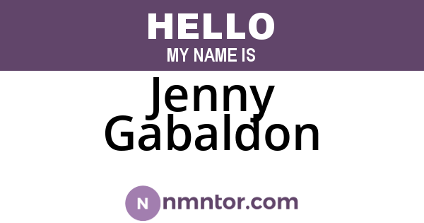 Jenny Gabaldon