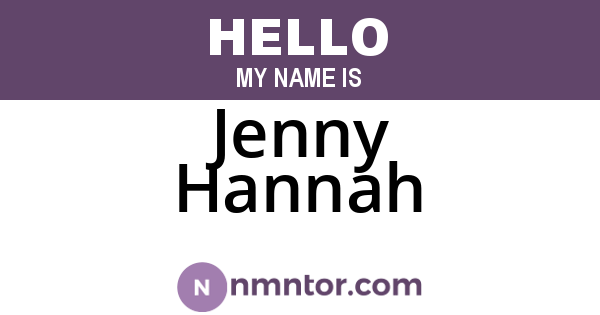 Jenny Hannah