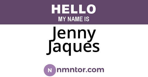 Jenny Jaques