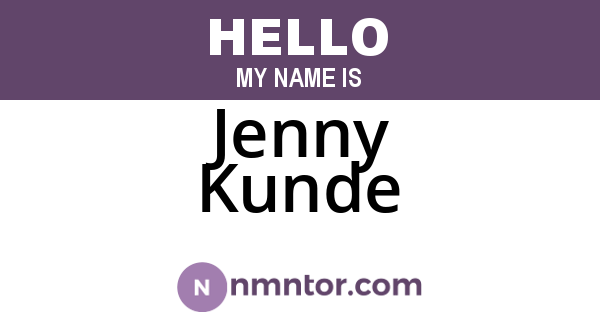 Jenny Kunde