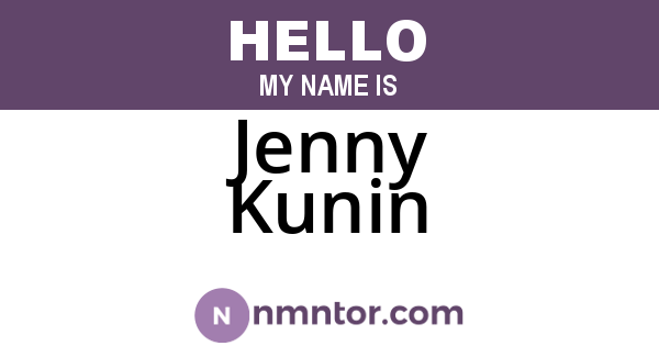 Jenny Kunin
