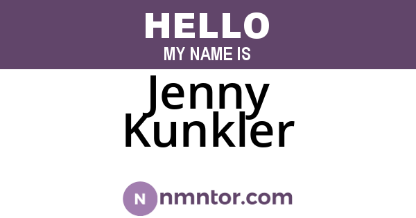 Jenny Kunkler