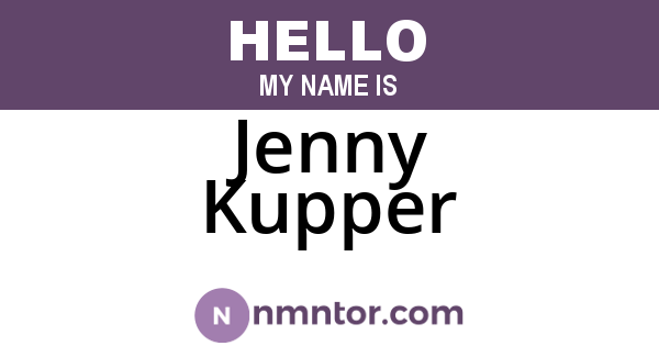 Jenny Kupper