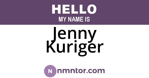 Jenny Kuriger