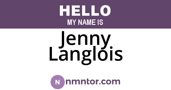 Jenny Langlois