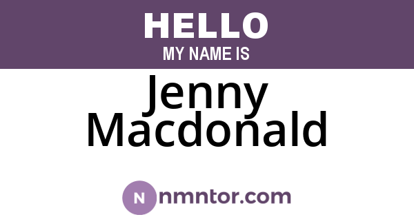Jenny Macdonald