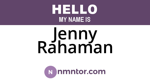 Jenny Rahaman