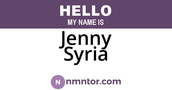 Jenny Syria
