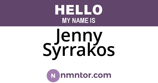 Jenny Syrrakos