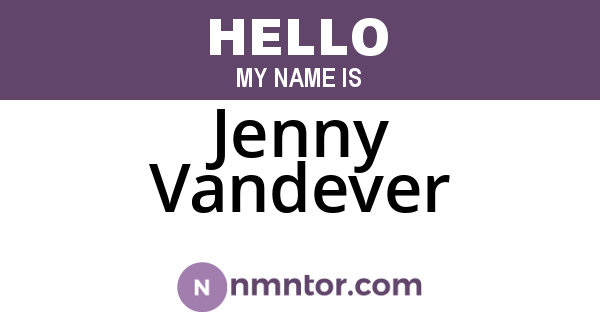 Jenny Vandever