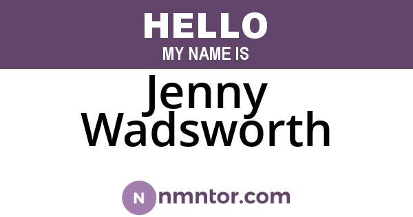 Jenny Wadsworth
