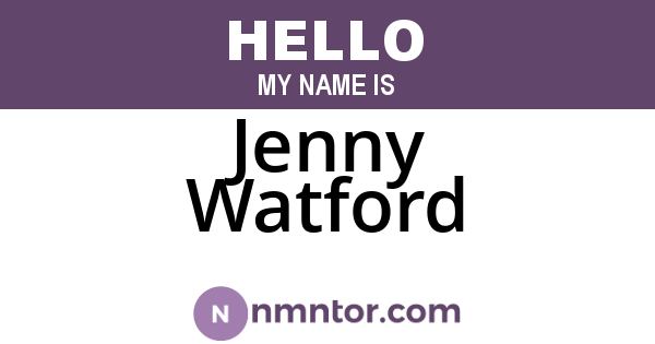 Jenny Watford