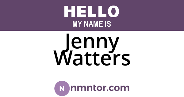 Jenny Watters
