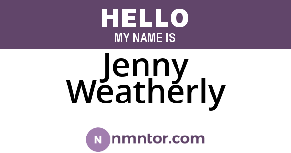 Jenny Weatherly