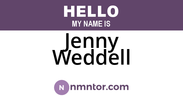 Jenny Weddell