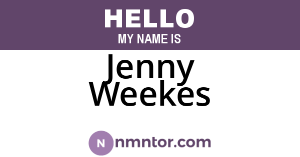 Jenny Weekes