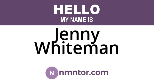 Jenny Whiteman