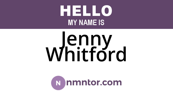 Jenny Whitford