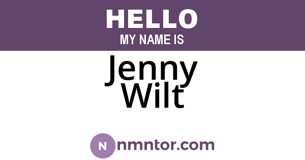Jenny Wilt