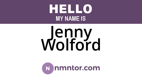 Jenny Wolford