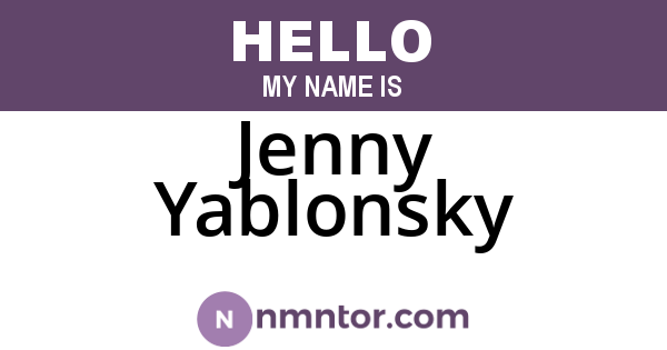 Jenny Yablonsky