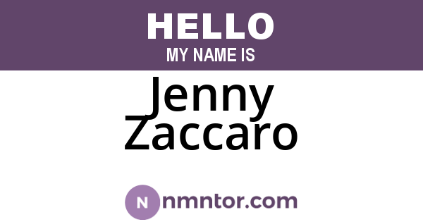 Jenny Zaccaro