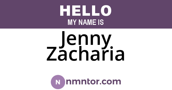 Jenny Zacharia