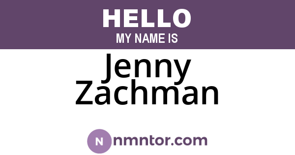 Jenny Zachman