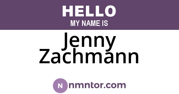 Jenny Zachmann