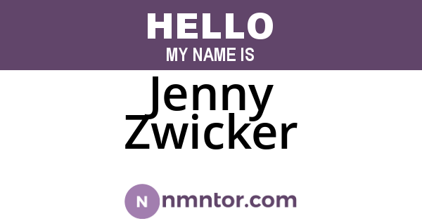 Jenny Zwicker