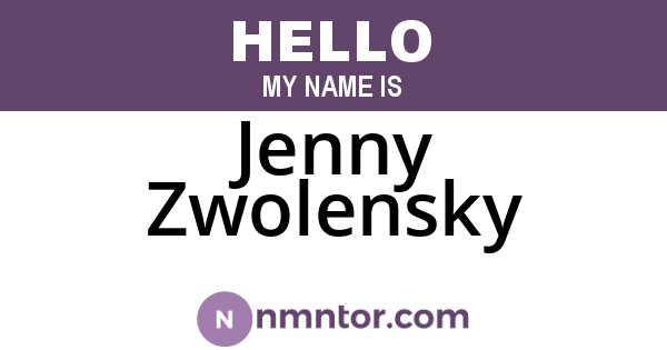 Jenny Zwolensky