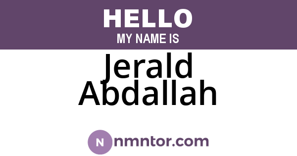Jerald Abdallah