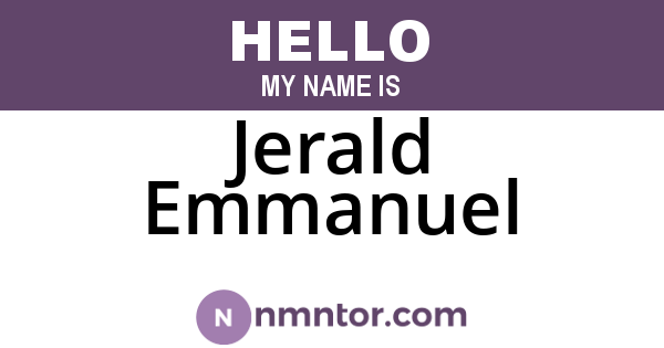 Jerald Emmanuel