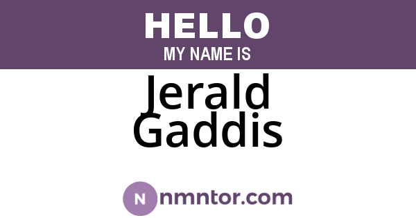 Jerald Gaddis