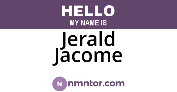 Jerald Jacome