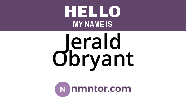 Jerald Obryant