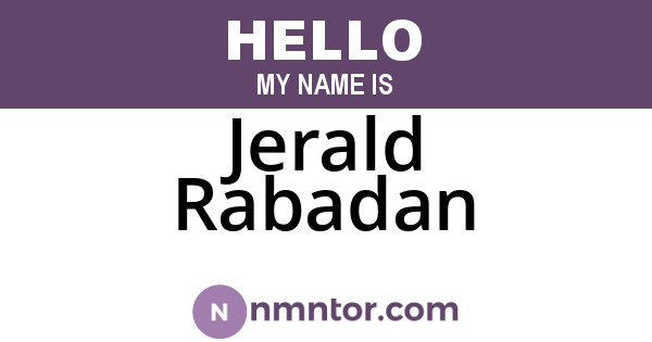 Jerald Rabadan