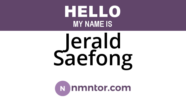 Jerald Saefong