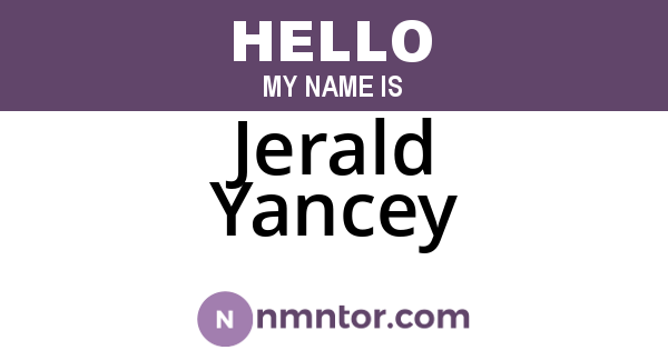 Jerald Yancey