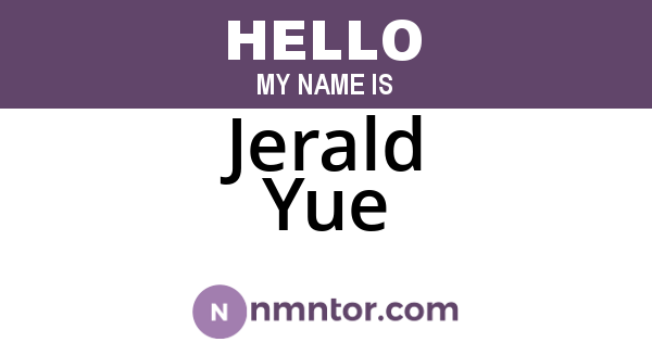 Jerald Yue