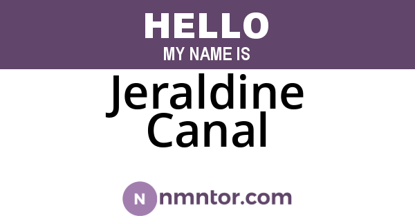 Jeraldine Canal
