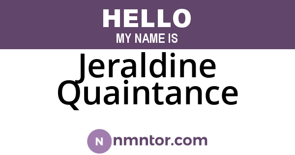 Jeraldine Quaintance